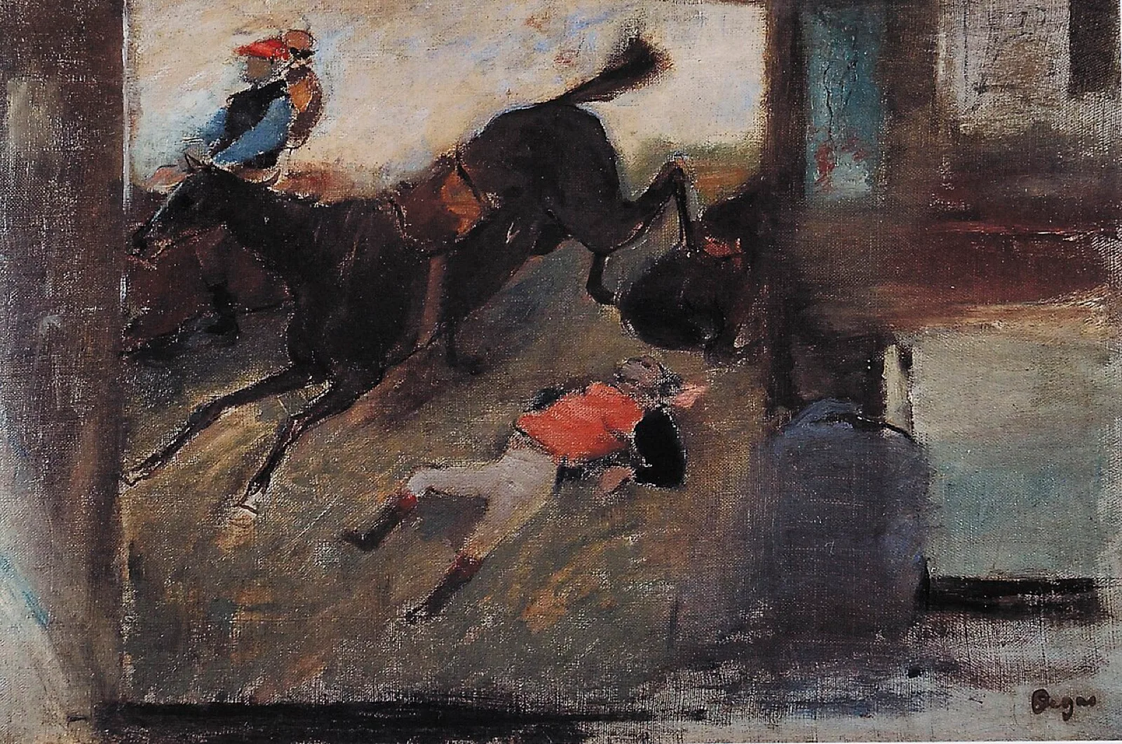 Fallen jockey
