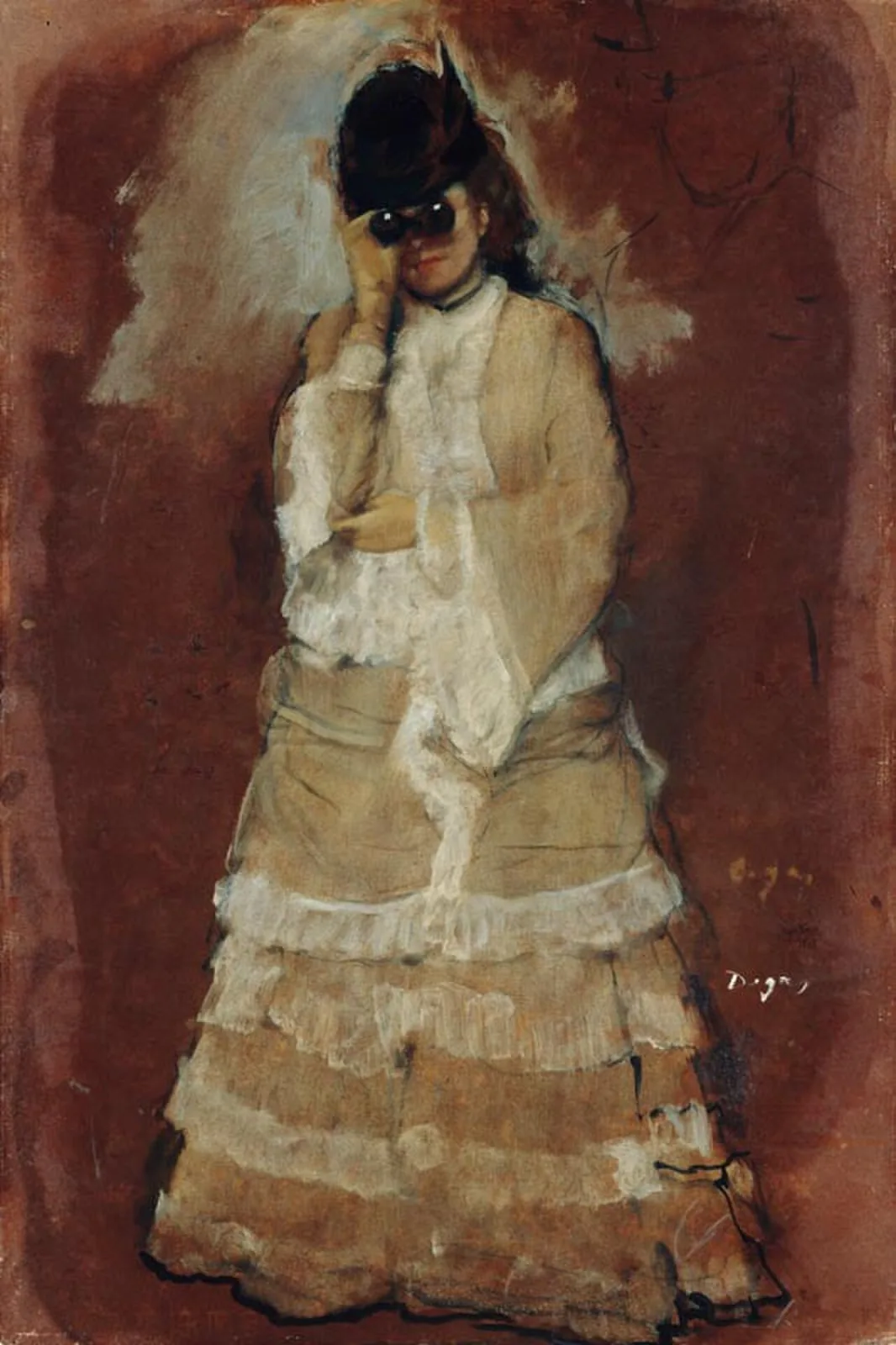 Woman looking through binoculars