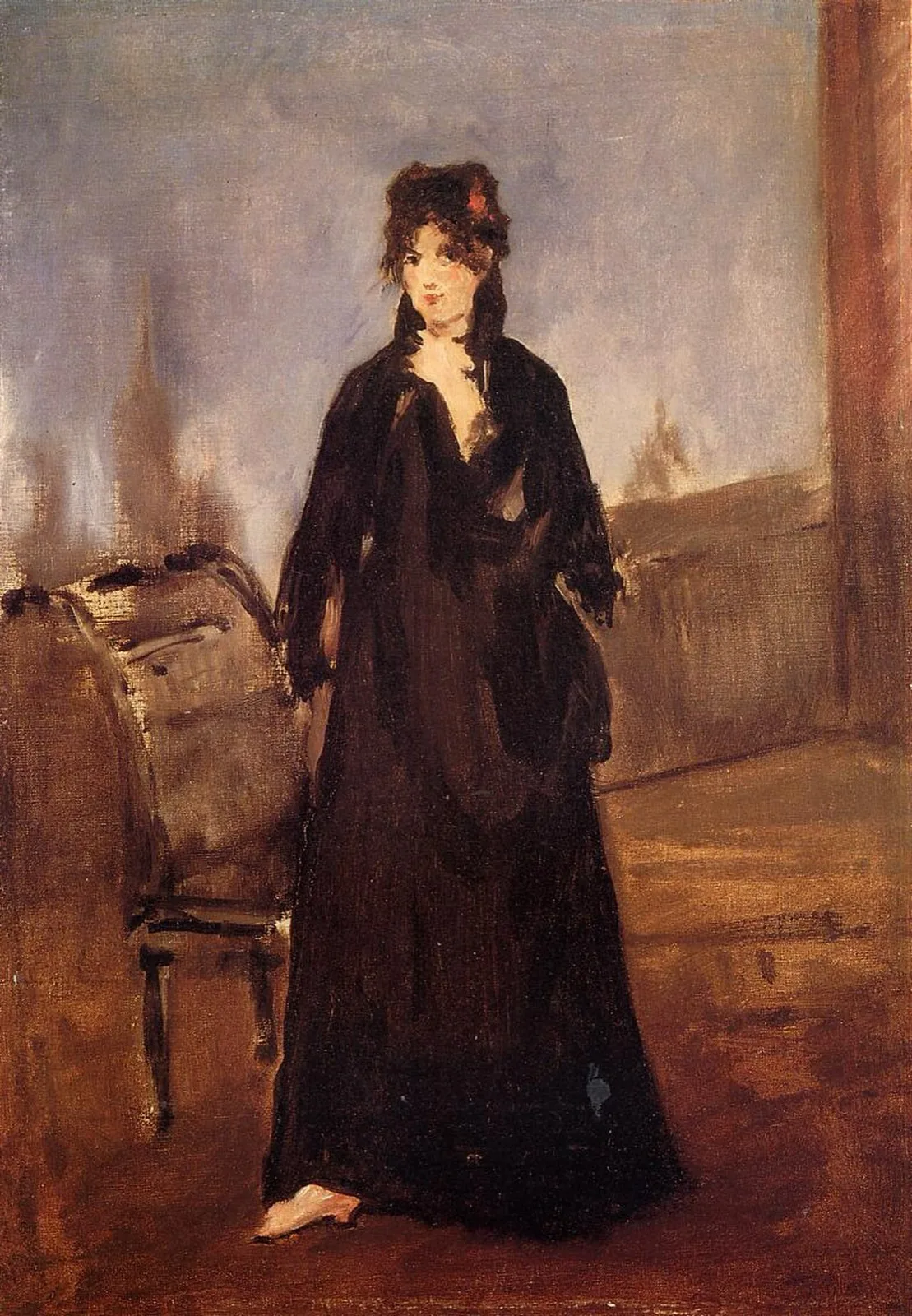 Woman in Rose Shoes (Berthe Morisot)