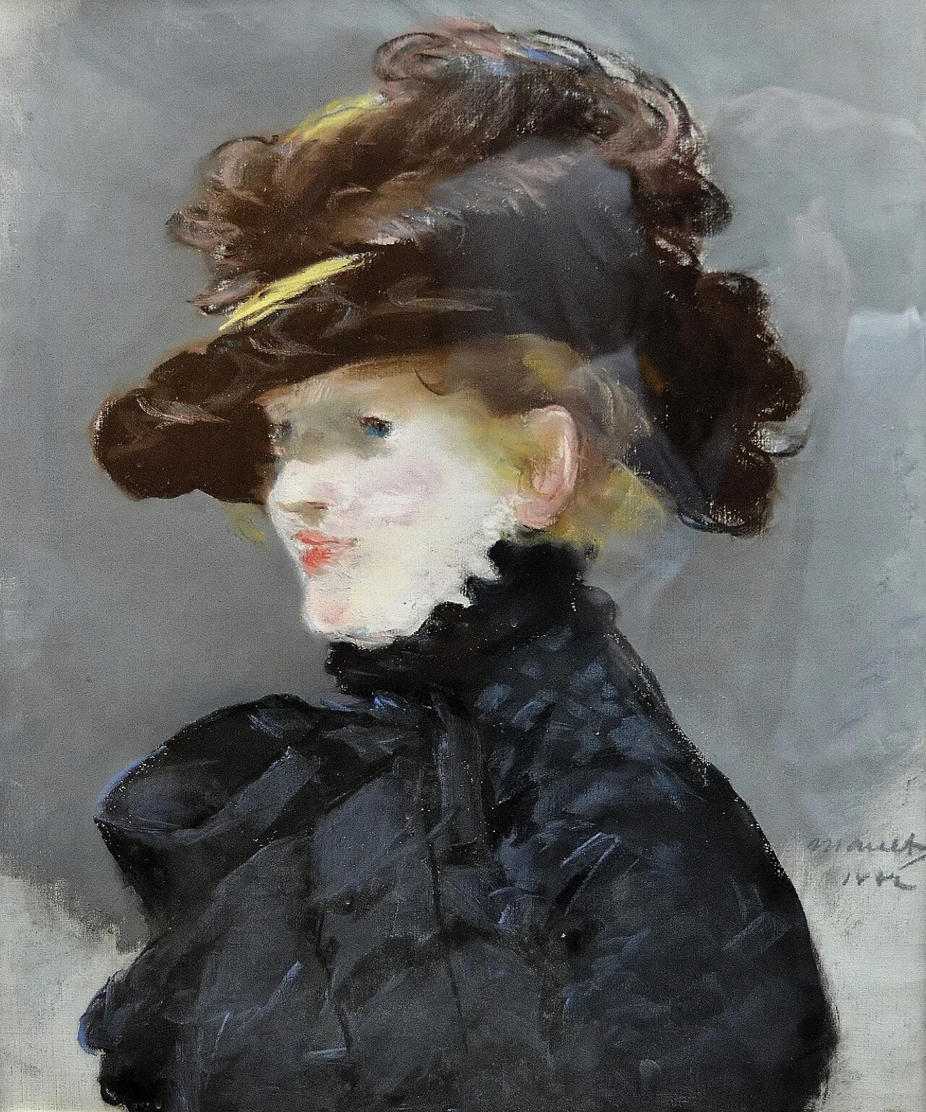 Méry Laurent in a Black Hat