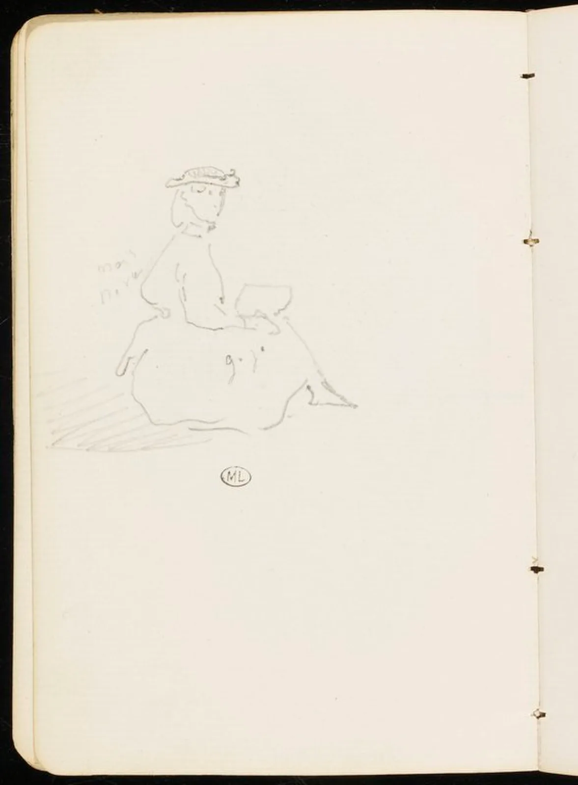 Croquis de femme assise