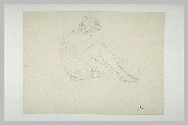 Adolescent nu, assis
