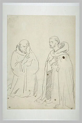Deux religieux agenouillés: saint Jean Gualberto et saint Pierre martyr