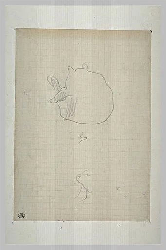 Croquis dont un chat de dos