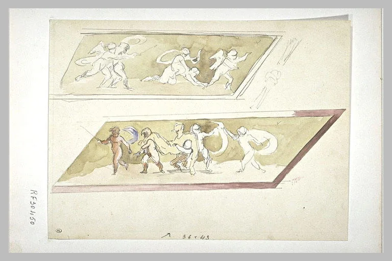 Deux frises de putti et de bacchus