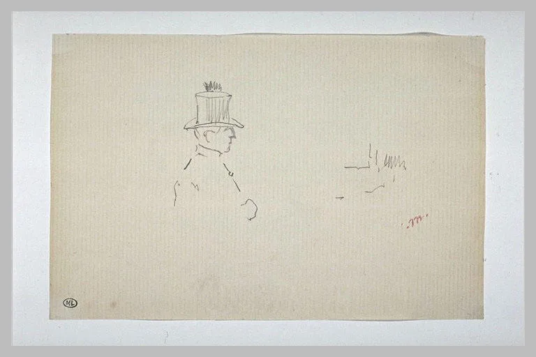 Cocher de fiacre, en buste, profil droit
