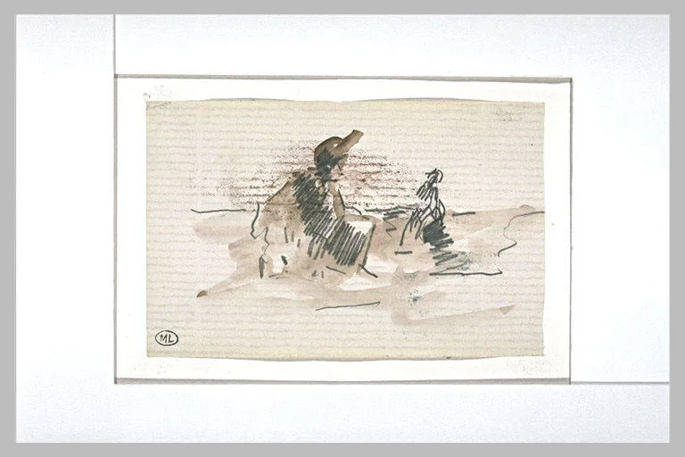 Croquis sommaire d'un paysage marin