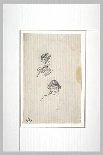 Buste de femme, et buste d'homme
