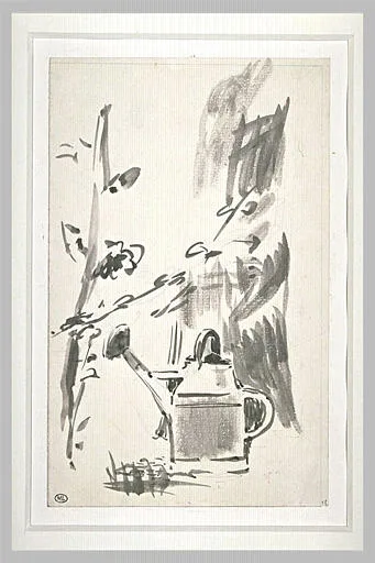 Arrosoir dans la verdure
