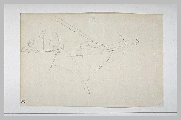 Avant de bateau, avec un personnage
