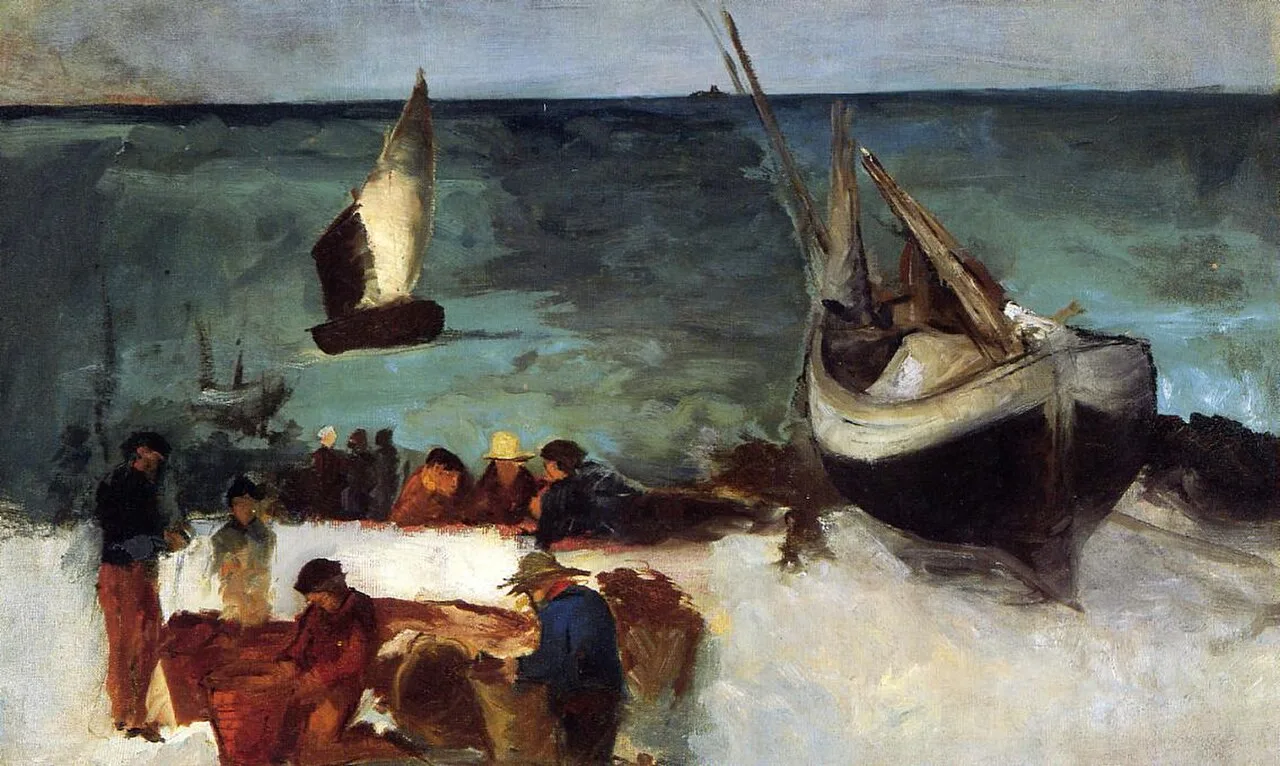 Marine à Berck: Bateaux de pêche et pêcheurs