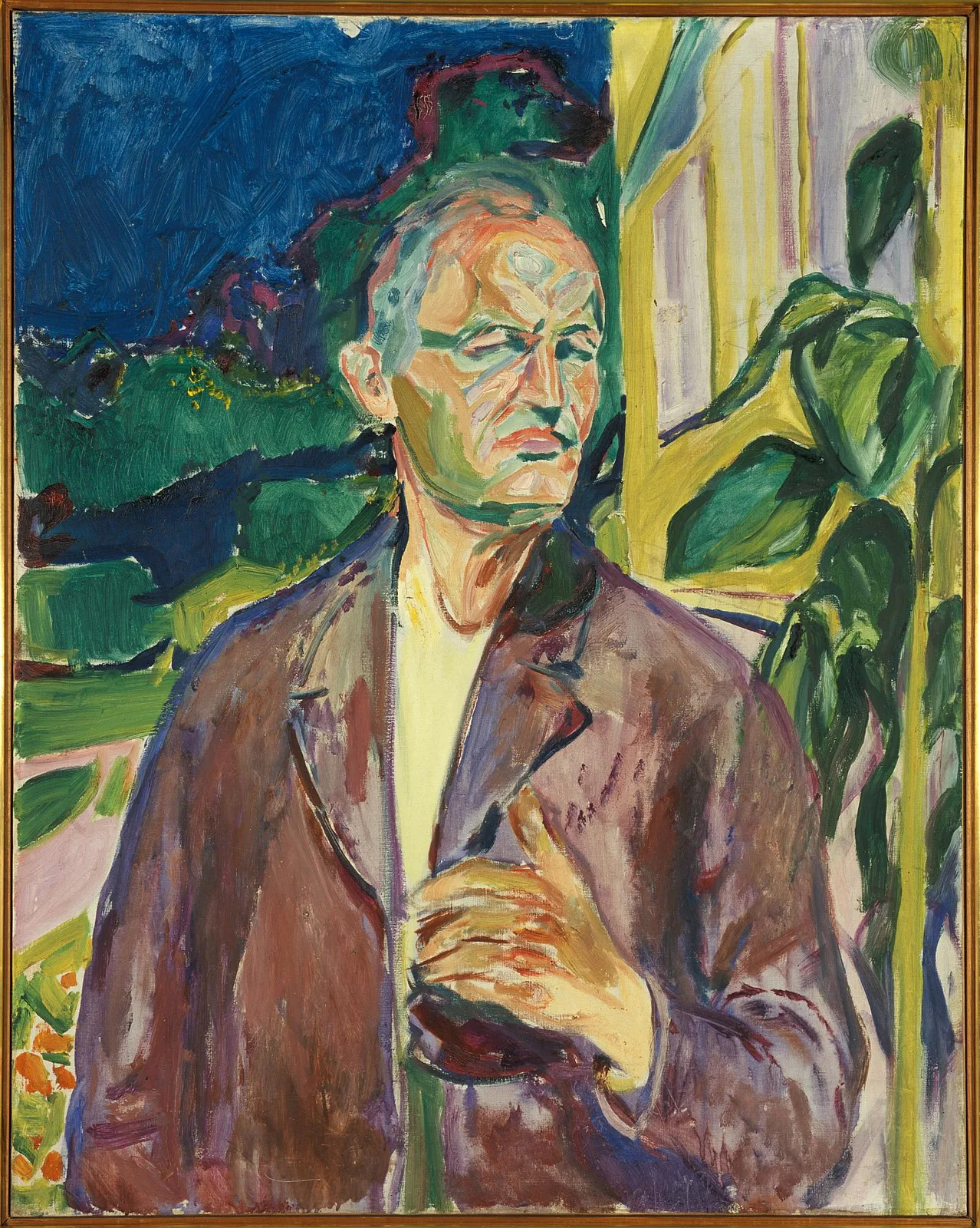 Self-Portrait in Front of the House Wall