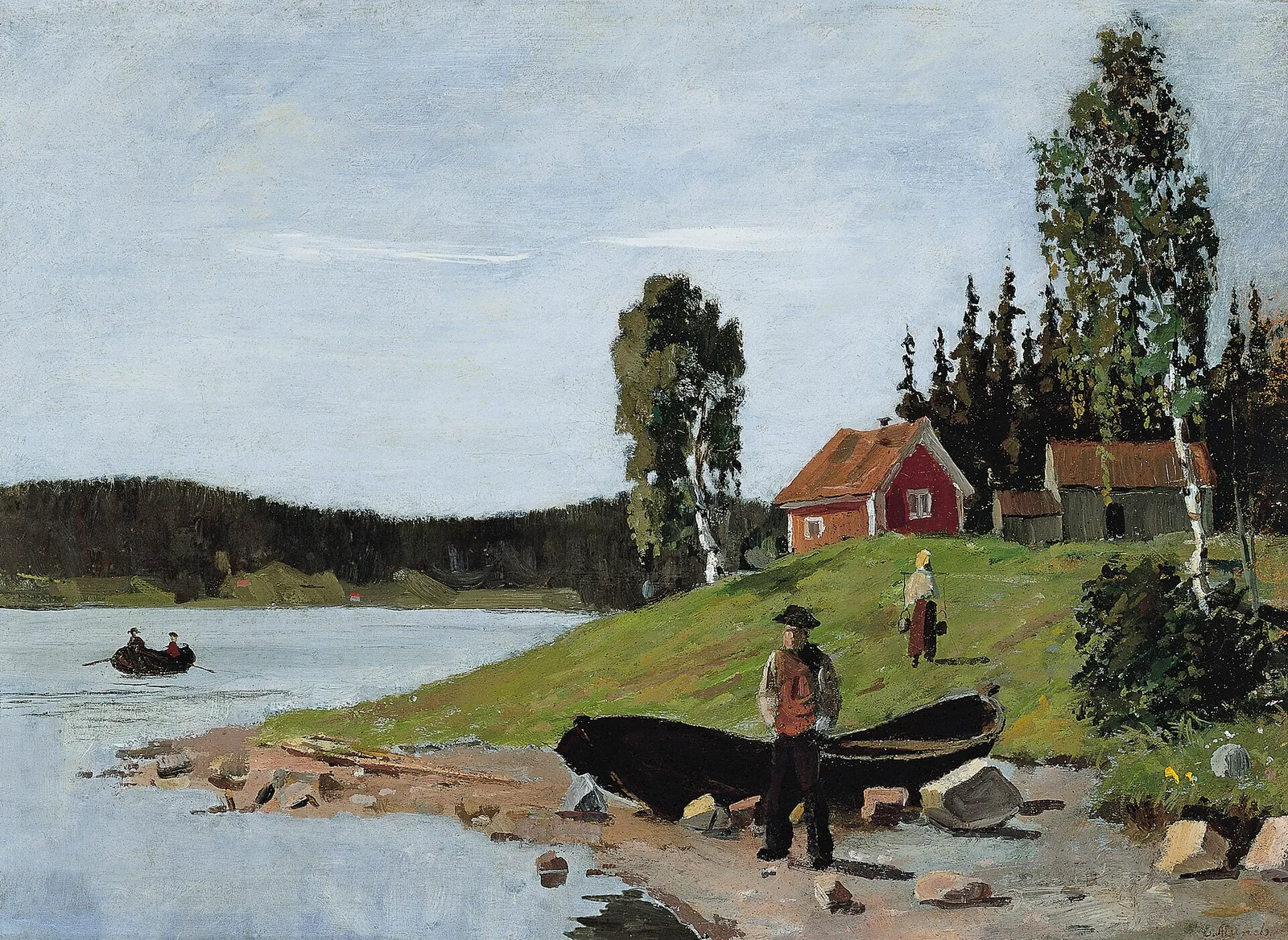Bay with Boat and House