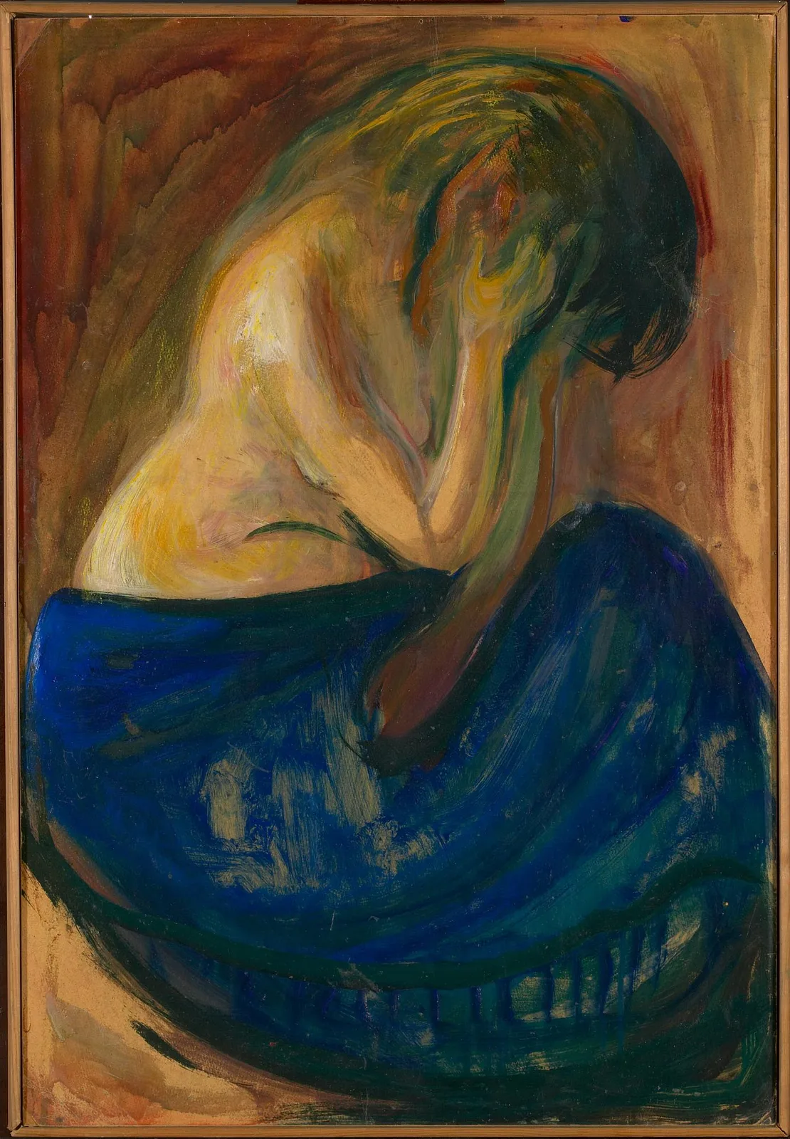 Half-Nude in a Blue Skirt