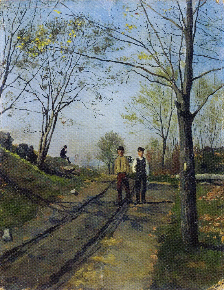 Two Boys on a Country Lane