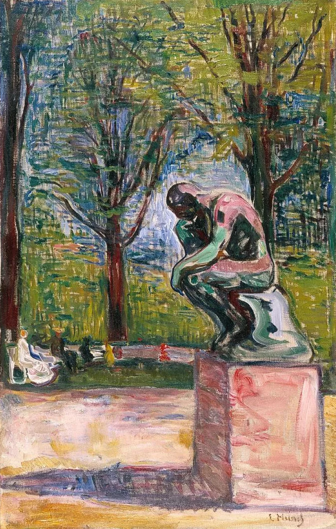 Rodin's "Le Penseur" in Dr. Linde's Garden