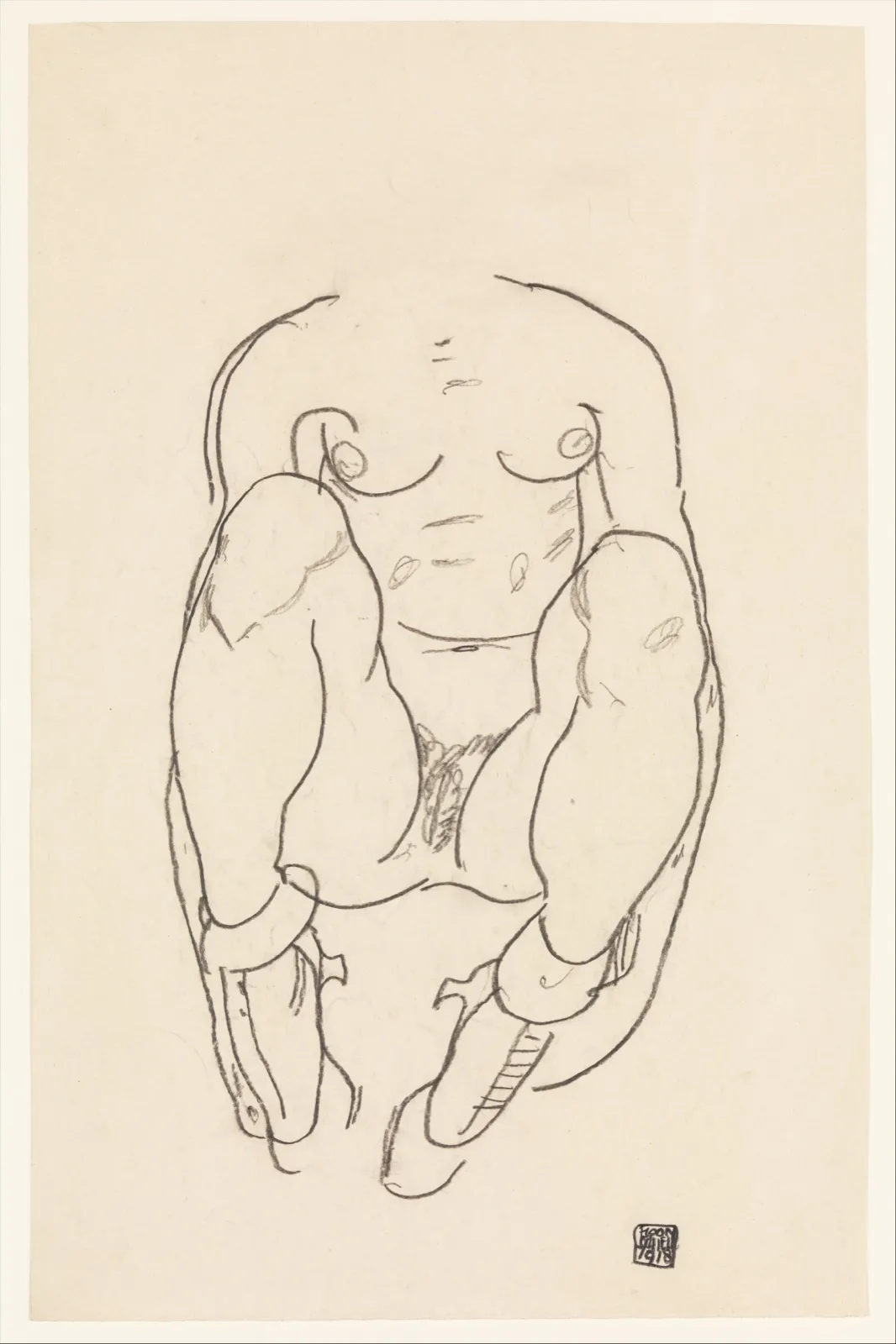 Torso of a Seated Woman with Boots