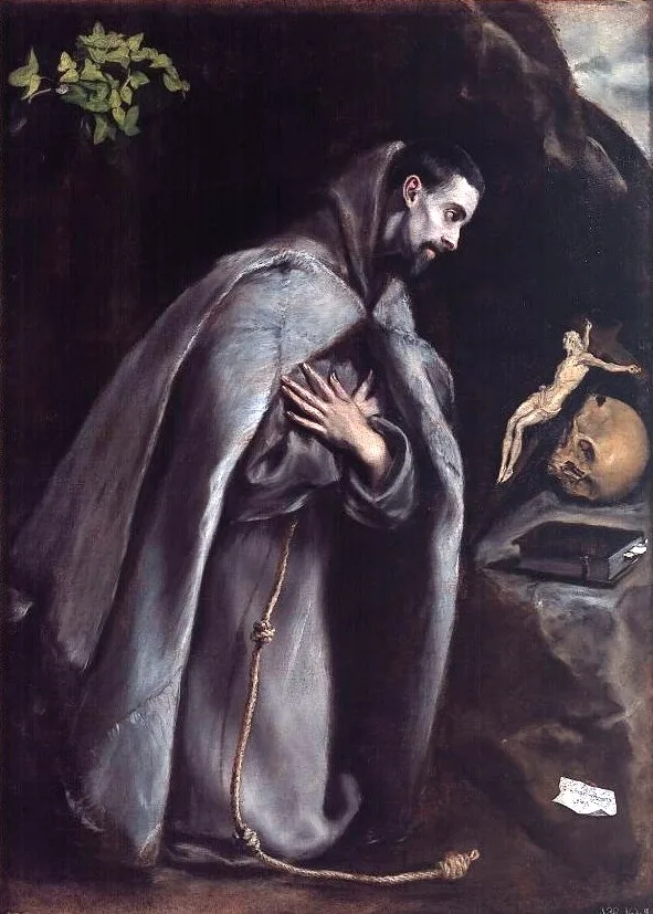 S. Francis meditating on the knees