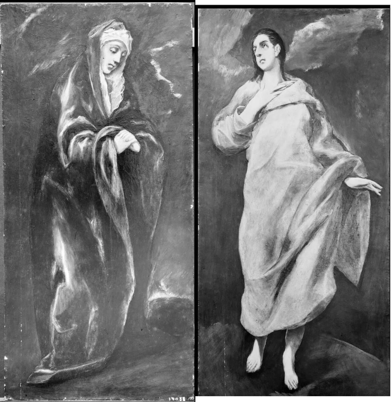 Two fragments after the Crucifixion with the Virgin Mary and Saint John the Evangelist