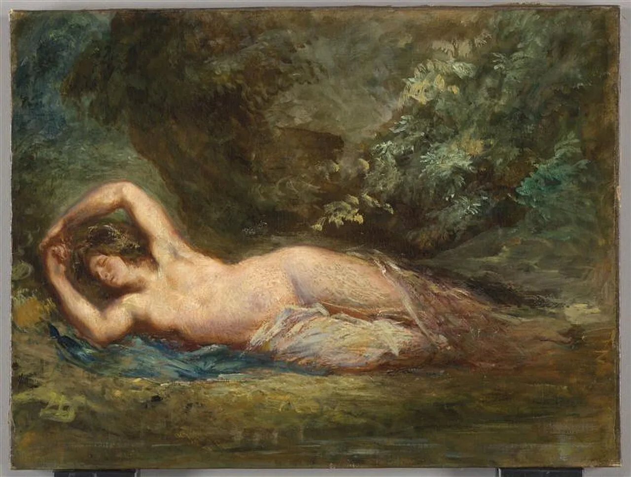 Bacchante endormie dans un paysage