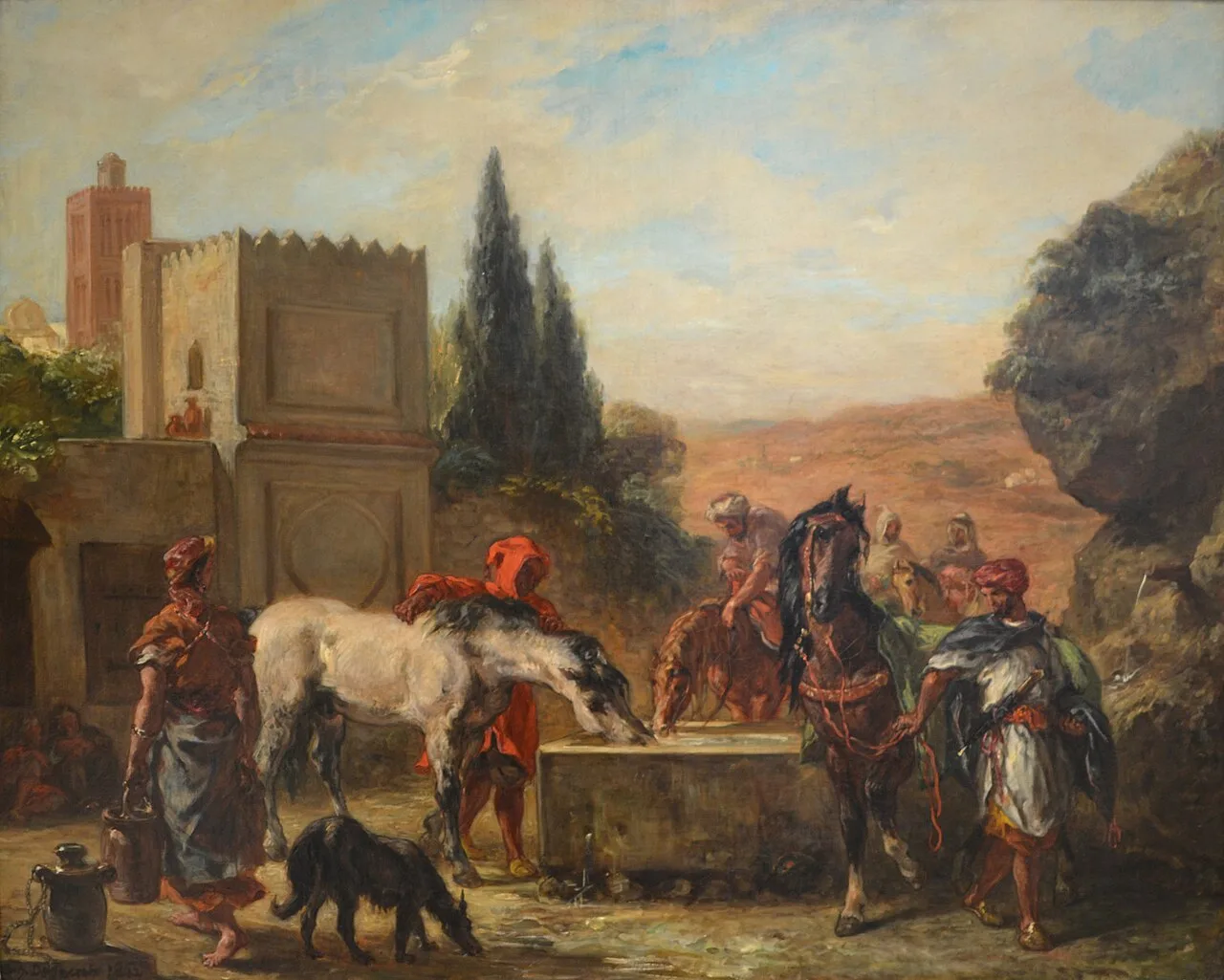 Horses at a Fountain