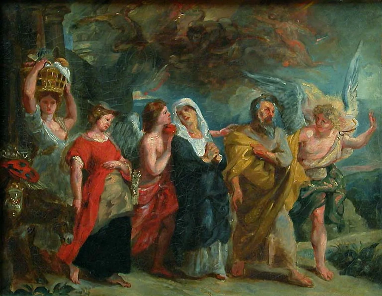 The flight of Lot and his family from Sodom (Genesis 19: 12-24)