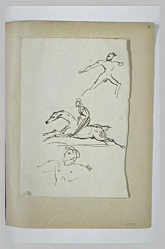 Cavalier; homme nu; buste d'homme
