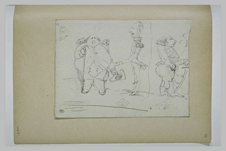 Caricatures: Louis XVIII, le comte d'Artois et le duc de Berry