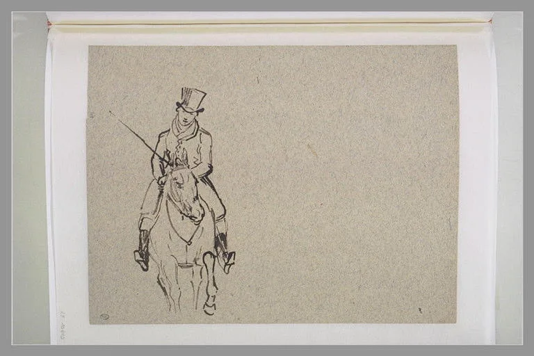 Cavalier, coiffé d'un haut de forme