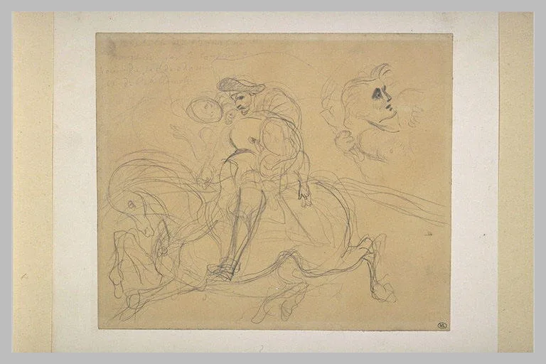 Cavalier galopant, une figure volant à ses cotés