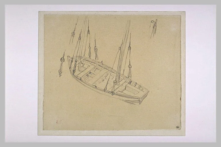 Barque de pêche à deux mâts