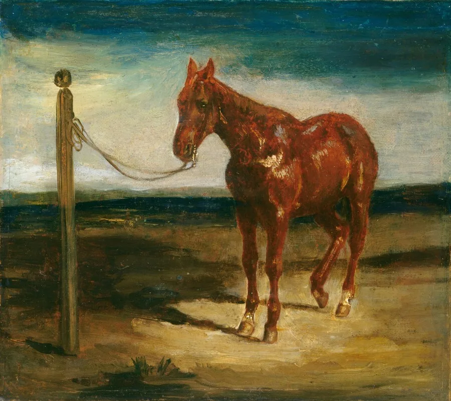 A Horse Hitched to a Post