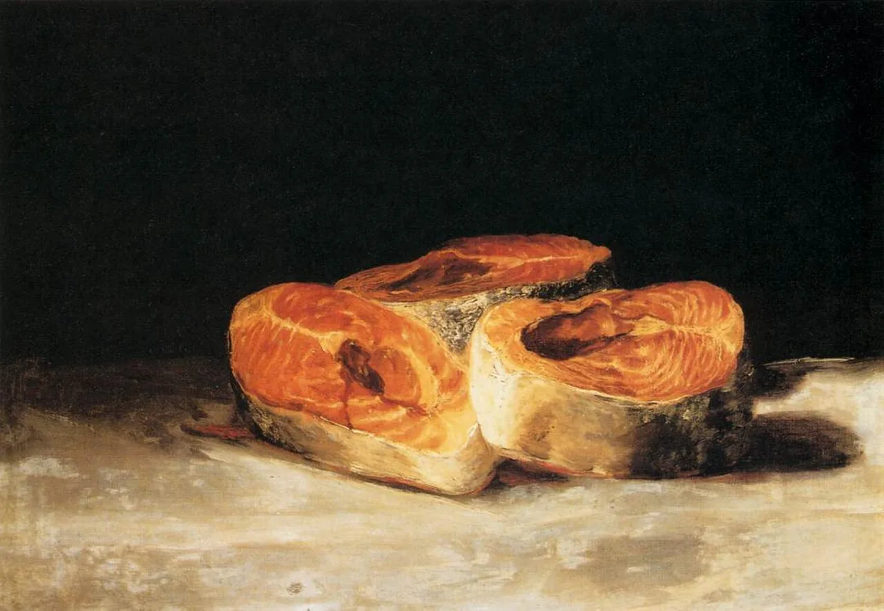 Still Life with Three Salmon Slices