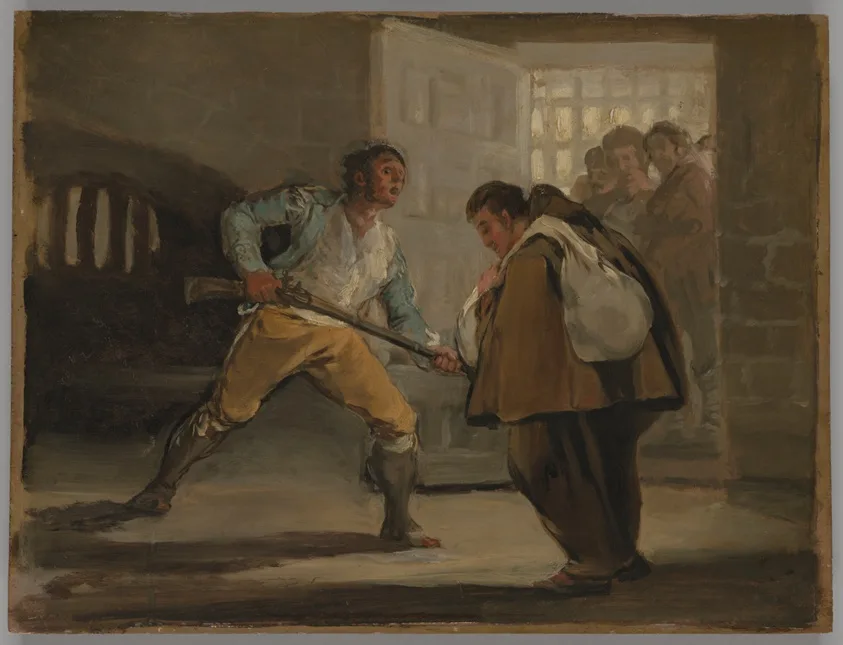 El Maragato Threatens Friar Pedro de Zaldivia with His Gun