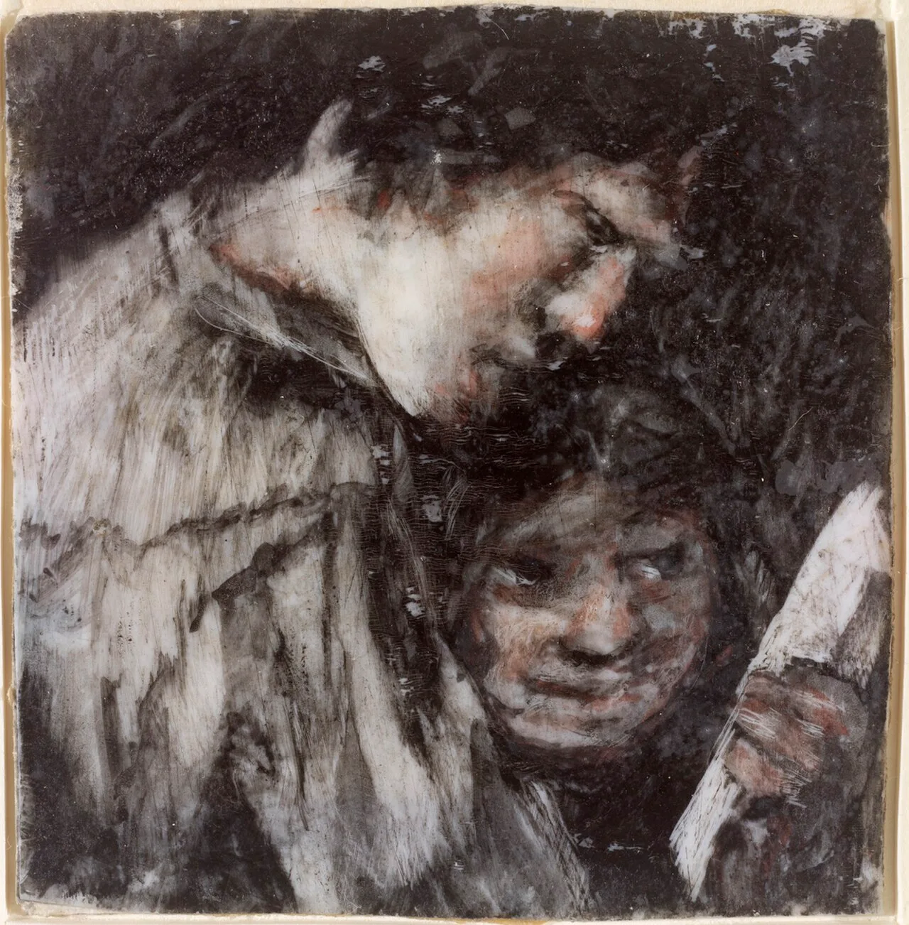 Two Children Looking at a Book