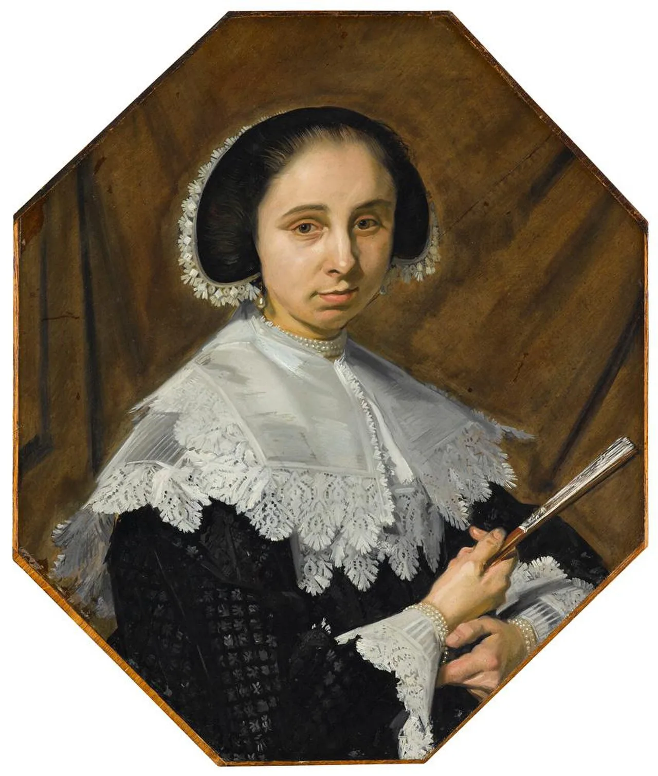 Portrait of a woman in an octagonal frame