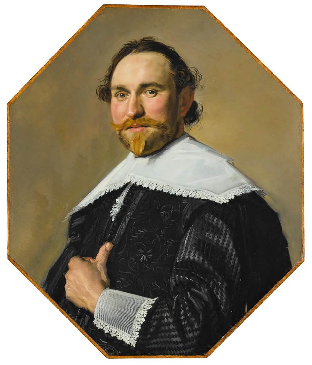 Portrait of a man in an octagonal frame