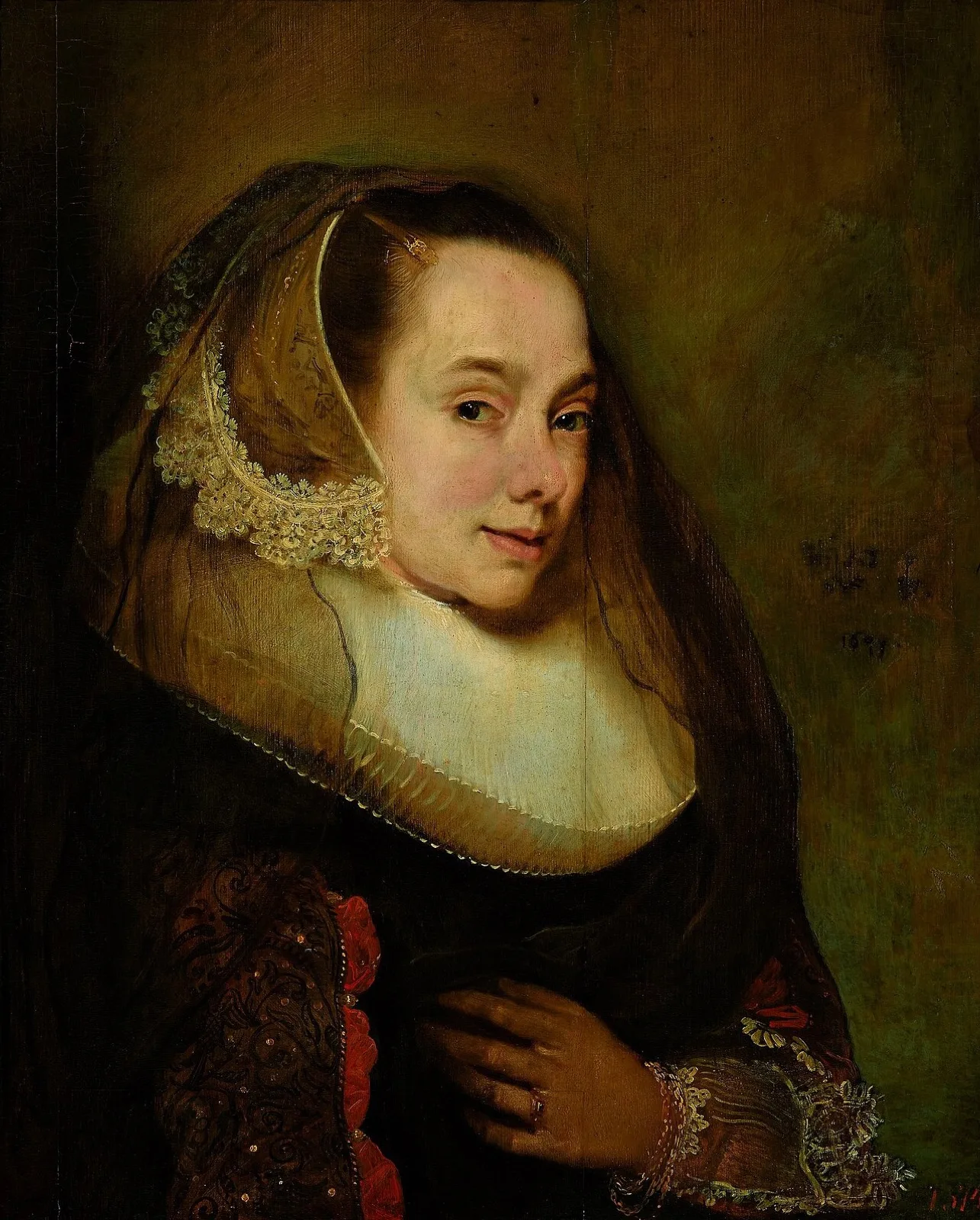 Portrait of a lady facing right