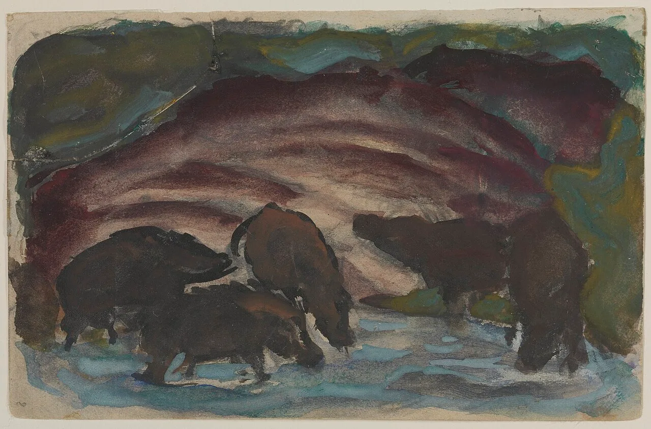 Wild Boars in the Water