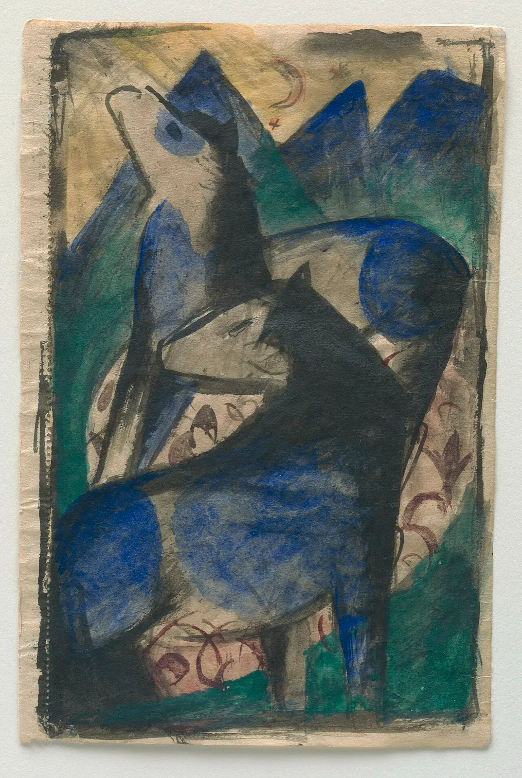Two Blue Horses