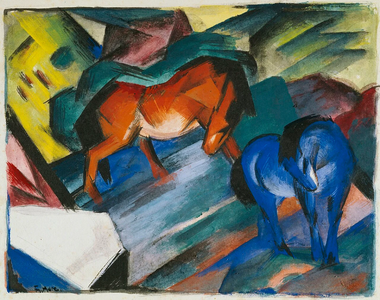 Red and Blue Horses (No. 1)
