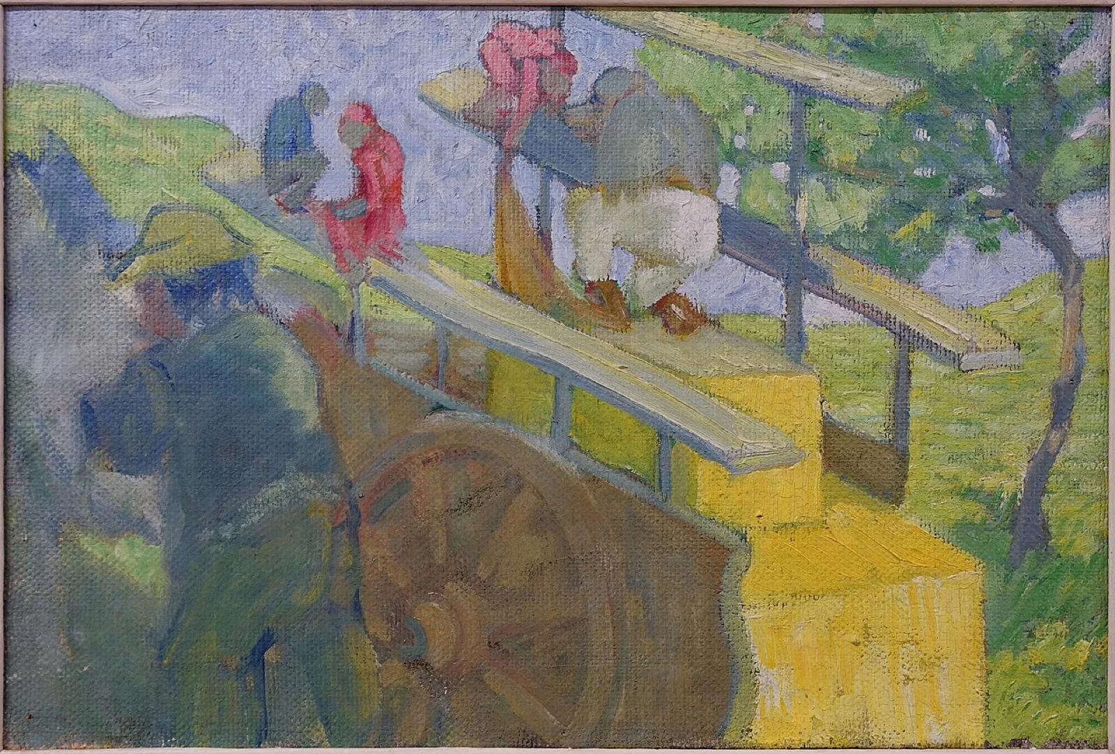 Little monkey on a cart