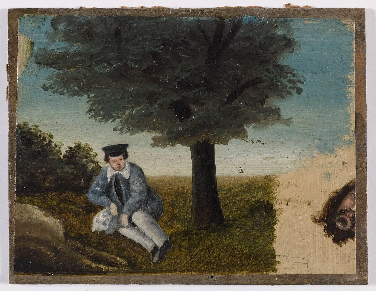Autoportrait de Gustave Courbet à l'âge de quatorze ans; fragment de tête barbue