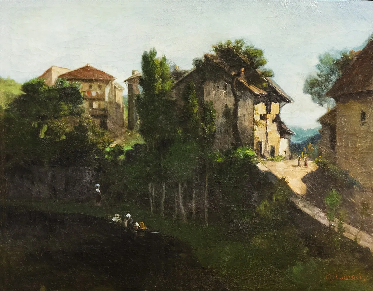 Paysage aux lavandières