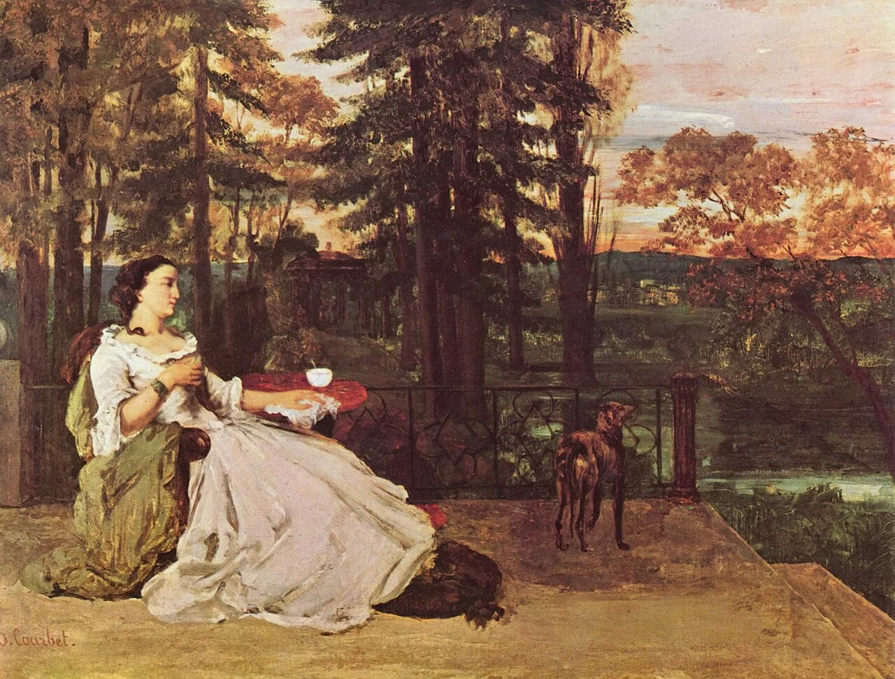 Portrait of a lady, seated in a parc (La dame de Francfort)