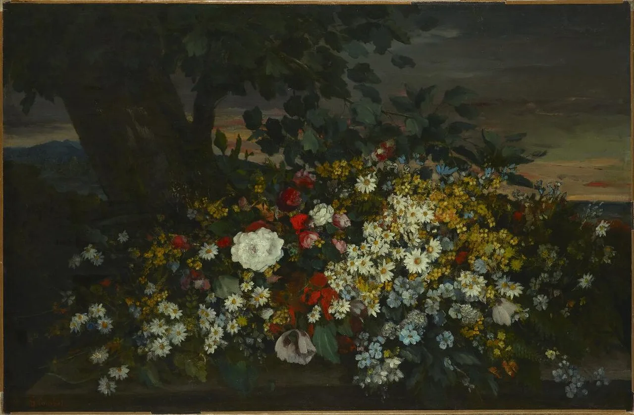 Fleurs sur un banc