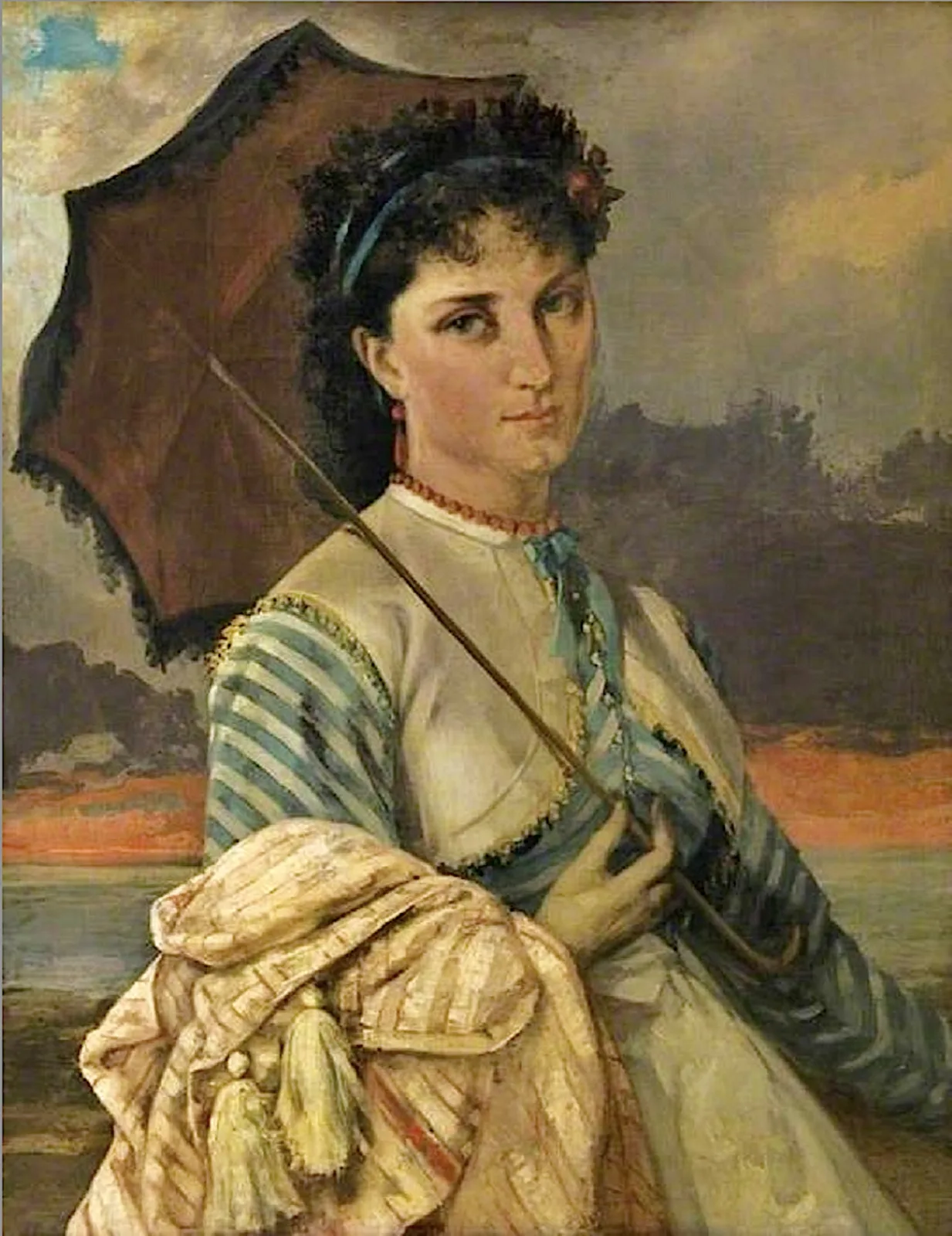 Woman with a Parasol, Mademoiselle Aubé de la Holde