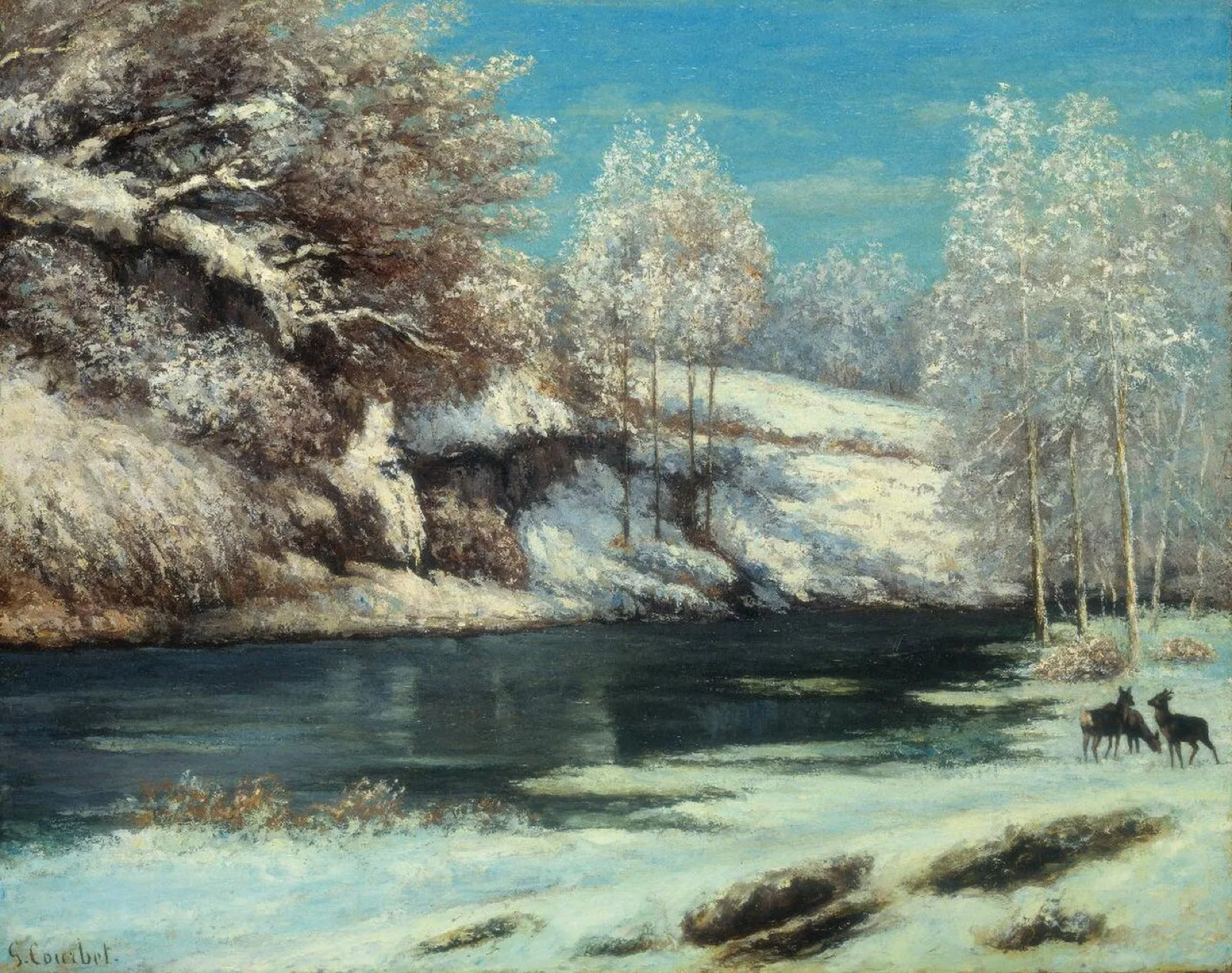 Winter Landscape with Deer