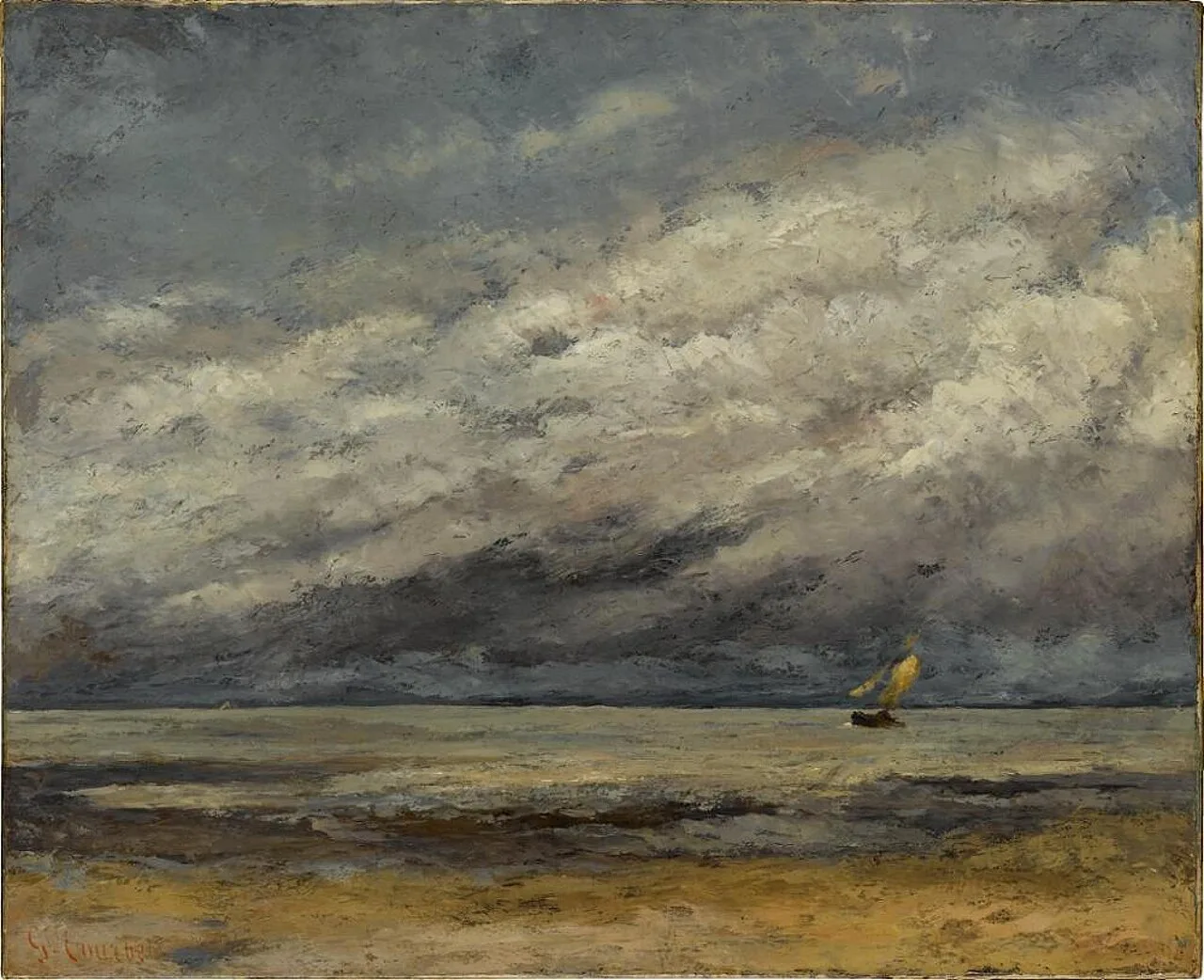 Marine avec voilier à l'approche de l'orage