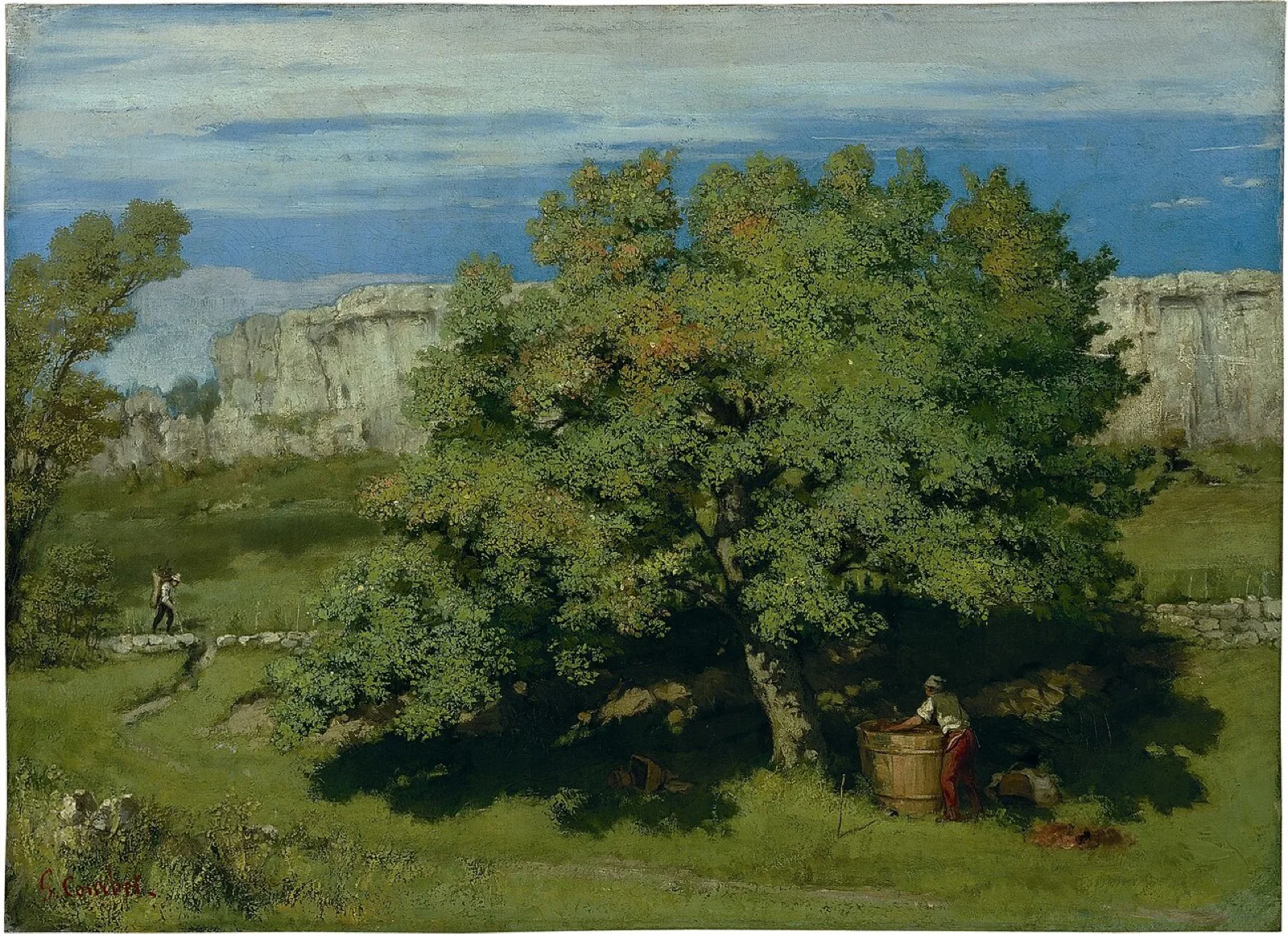 La vendange à Ornans, sous la Roche-du-Mont
